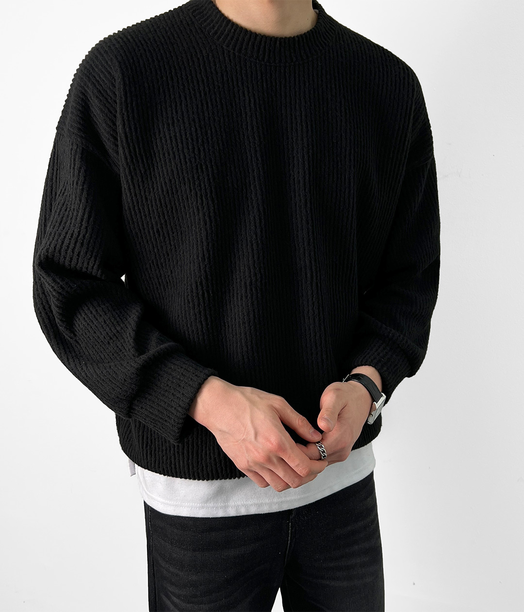 갓성비 니트 맨투맨 코디 | 룩핀