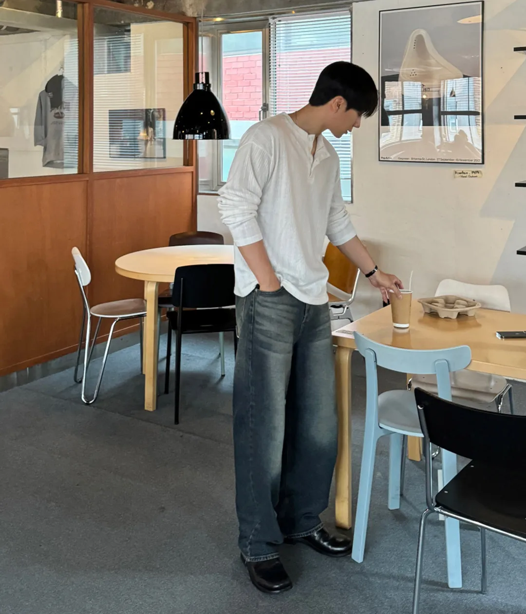 리플 헨리넥 긴팔 오버핏 니트 | 룩핀