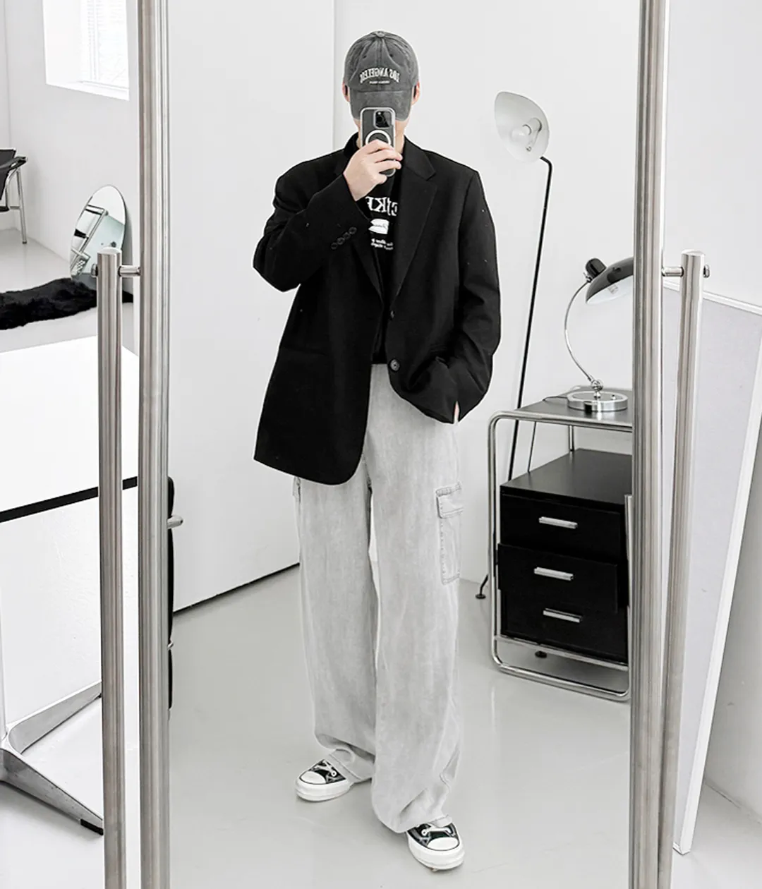 당일출고] 리플 절개 블레이저 자켓 2color 봄 가을 신상 슈트 남녀공용 커플룩 오버 | 룩핀