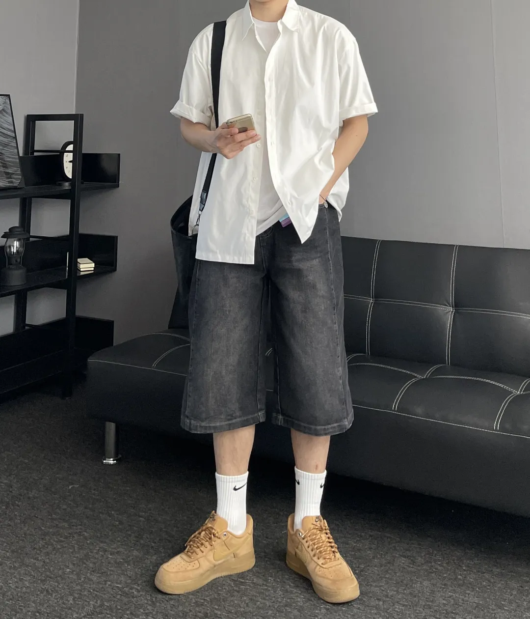 빈티지 워싱 더블니 카펜더 버뮤다 청반바지 2color 버뮤다데님